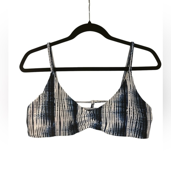 Raisins Blue and White Striped Bikini Top XL - Picture 1 of 5